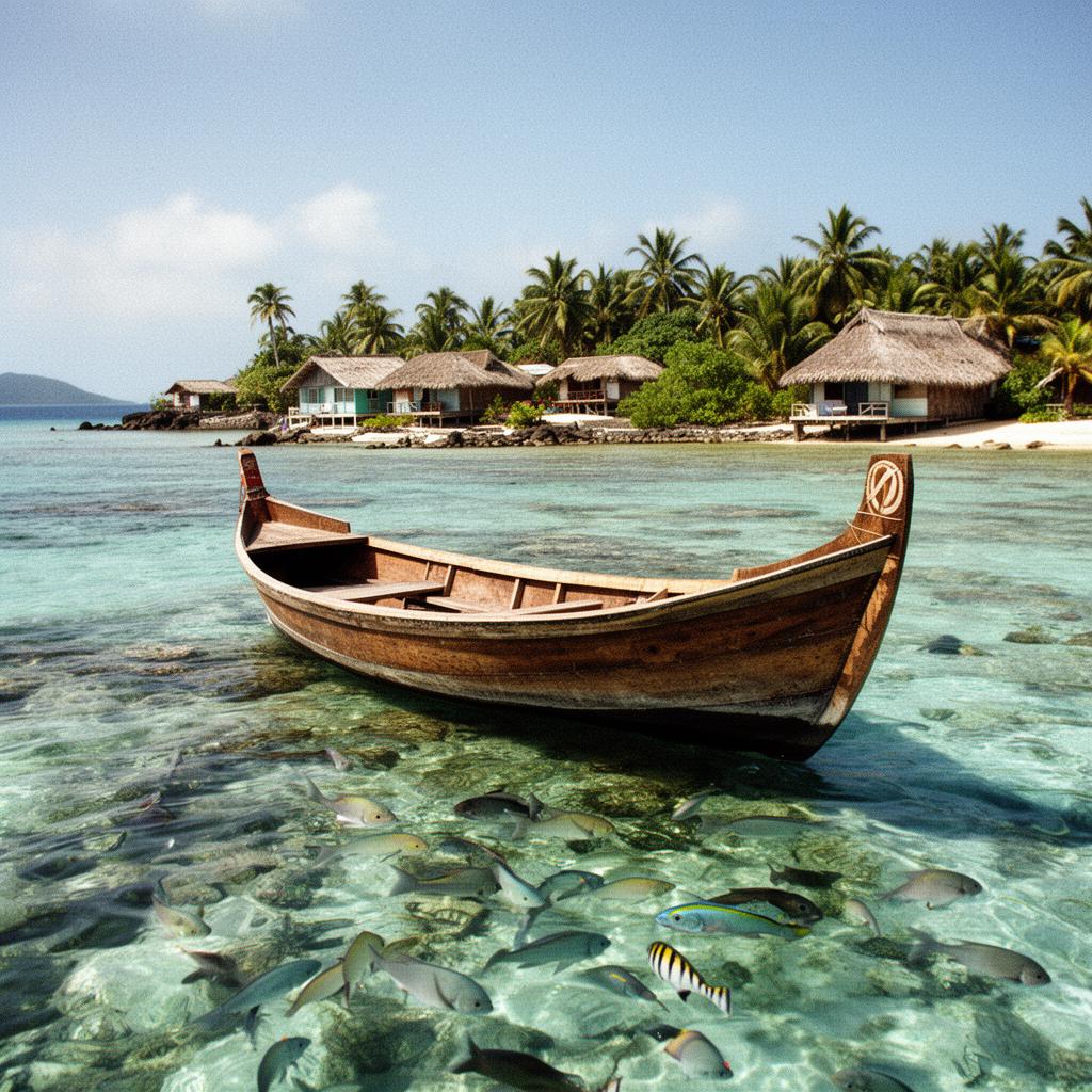 Traditional Fijian bure on a remote beach in the Yasawa Islands