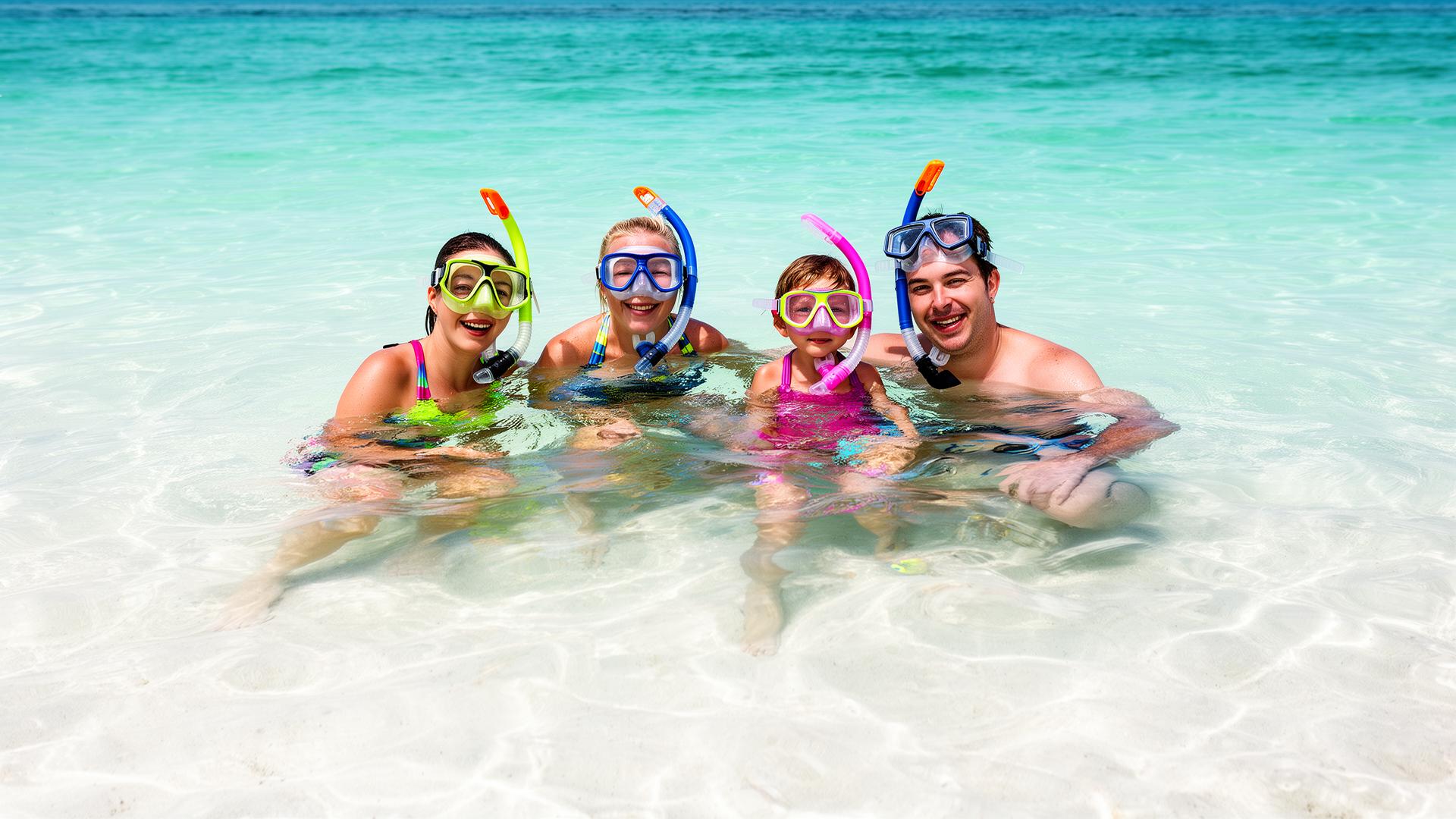 Family snorkeling in Florida