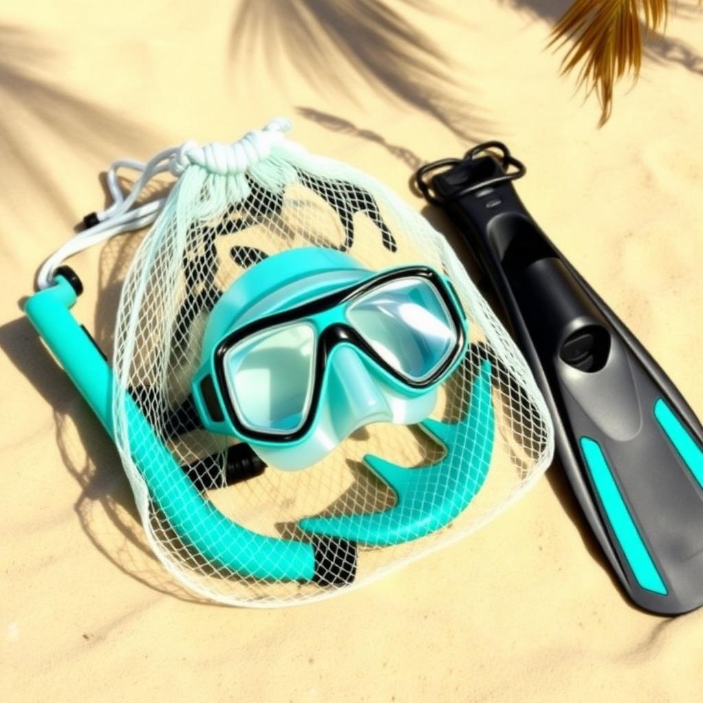 Budget snorkeling set on beach