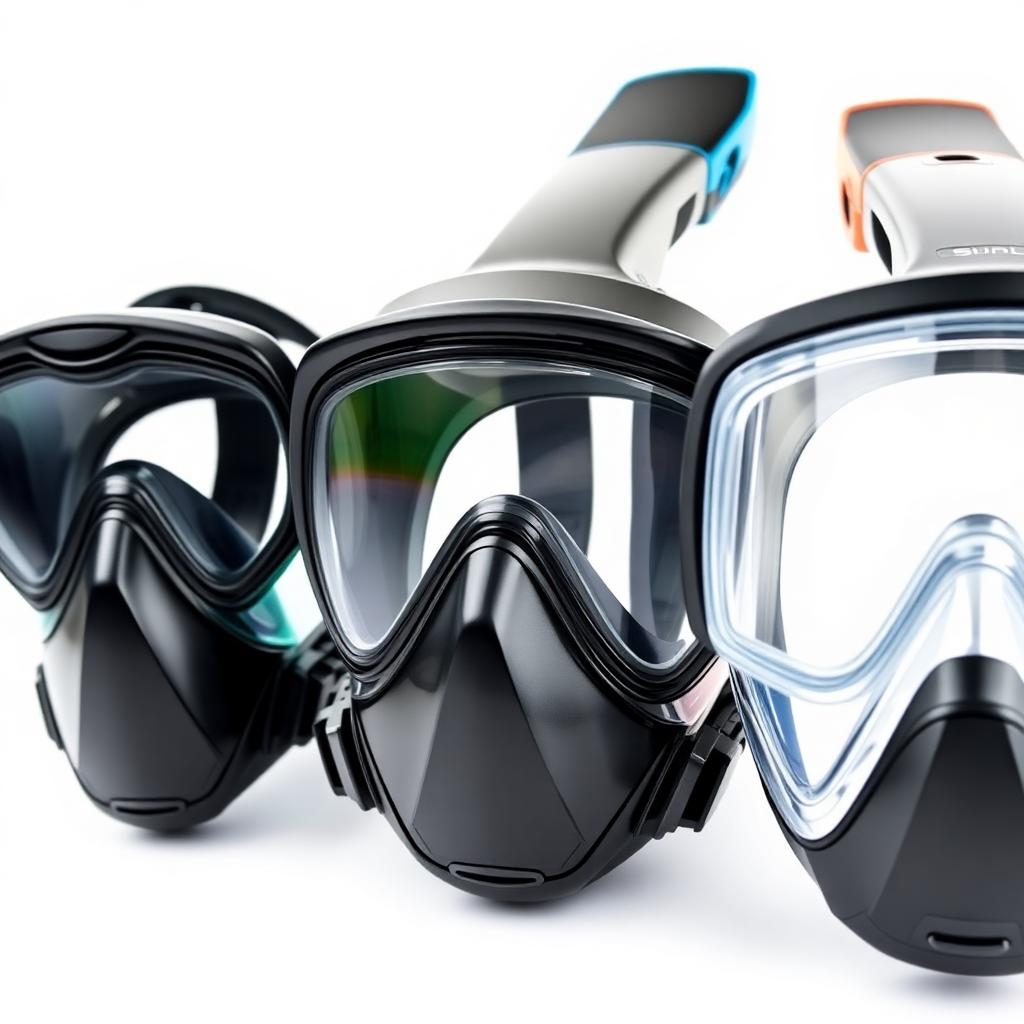 Different snorkeling mask styles